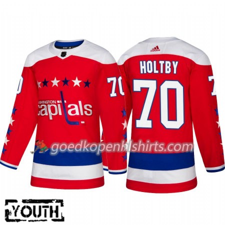 Washington Capitals Braden Holtby 70 Adidas 2018-2019 Alternate Authentic Shirt - Kinderen